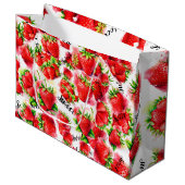 かわいいイチゴ ラージペーパーバッグ (正面アングル)