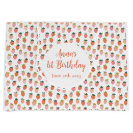 かわいいイチゴ ラージペーパーバッグ