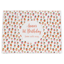 かわいいイチゴ ラージペーパーバッグ