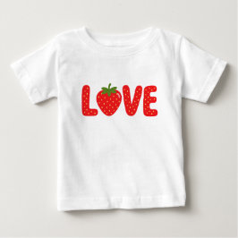 かわいいイチゴLOVE子供用Tシャツ ベビーTシャツ