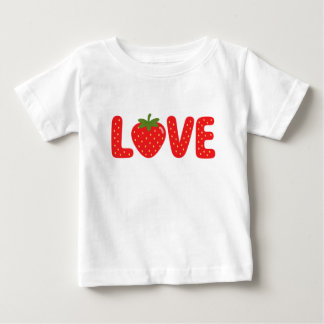 かわいいイチゴLOVE子供用Tシャツ ベビーTシャツ