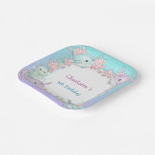 かわいいイッカクイルカの魚のパターン 水彩画の海の中 ペーパープレート (傾斜あり)