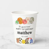 かわいいイッツゲームタイムスポーツボール子供の誕生日 紙コップ (裏面)