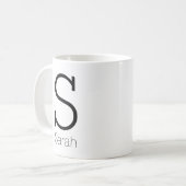 かわいいイニシャルと名前入り コーヒーマグカップ (正面左)