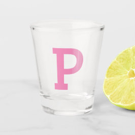 かわいいイニシャルレターピンク ショットグラス