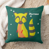 かわいいイニシャル付きのラッコの赤ちゃん部屋飾り男子グリーン クッション (ブランケット)