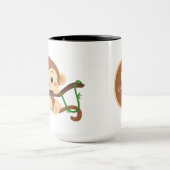 かわいいイニシャル猿 名前を追加 マグカップ (中央)