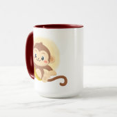 かわいいイニシャル猿 名前を追加 マグカップ (正面左)
