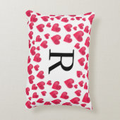 かわいいイニシャル 赤いハート カスタムイニシャル アクセントクッション (裏面(縦))