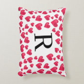 かわいいイニシャル 赤いハート カスタムイニシャル アクセントクッション (正面(垂直))