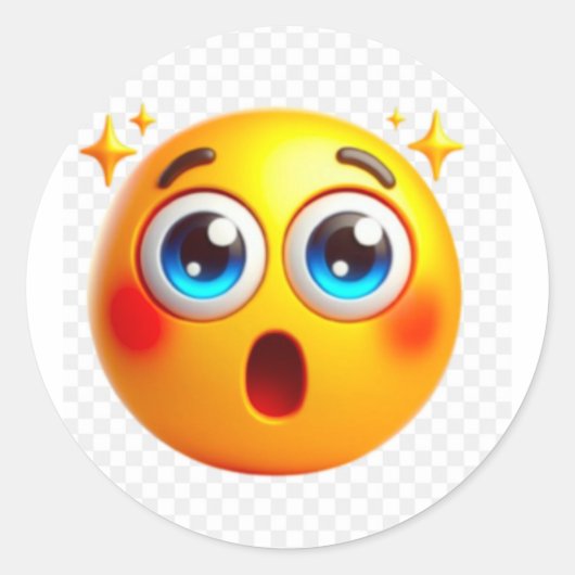 かわいいイモジのステッカー ラウンドシール (正面)