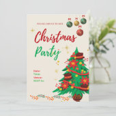 かわいいイラストのクリスマスパーティ招待状 シーズンカード (スタンド正面)