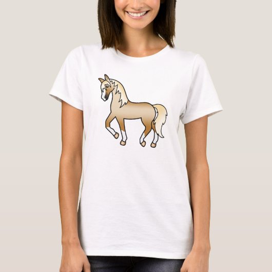 かわいいイラストの前に進むパロミノ Tシャツ (正面)