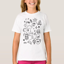 かわいいイラストの動物と自然をテーマにした子供服 Tシャツ