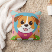 かわいいイラストの犬でお部屋を居心地よく クッション (ブランケット)