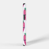 かわいいイラストの笑顔の眠るイチゴ iPhoneケース (右側面)