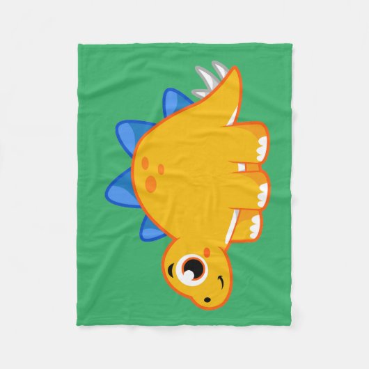 かわいいイラストレーションのステゴサウルス。 フリースブランケット (正面)