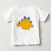 かわいいイラストレーションのステゴサウルス。 ベビーTシャツ (正面)