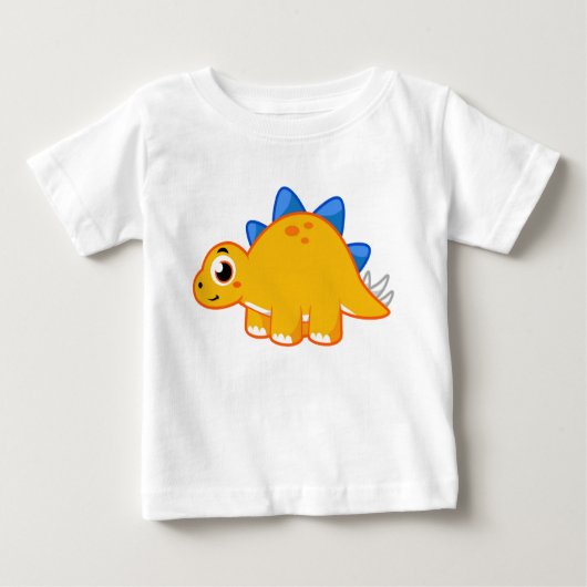 かわいいイラストレーションのステゴサウルス。 ベビーTシャツ (正面)