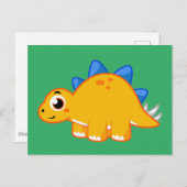 かわいいイラストレーションのステゴサウルス。 ポストカード (正面/裏面)