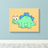 かわいいイラストレーションのステゴサウルス。2 キャンバスプリント (インサイチュ (ウッドフロア))