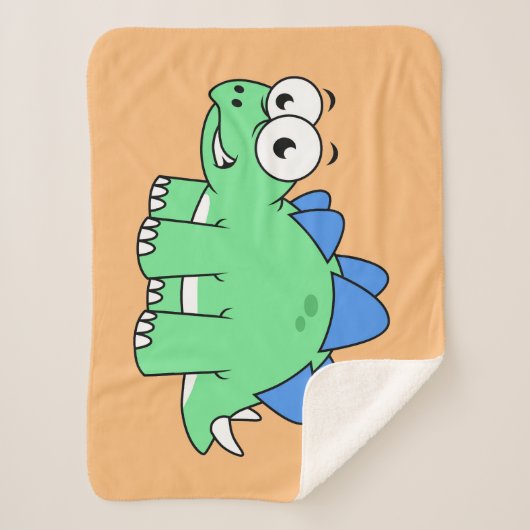 かわいいイラストレーションのステゴサウルス。2 シェルパブランケット (正面)