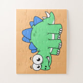 かわいいイラストレーションのステゴサウルス。2 ジグソーパズル (縦)