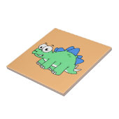 かわいいイラストレーションのステゴサウルス。2 タイル (側面)