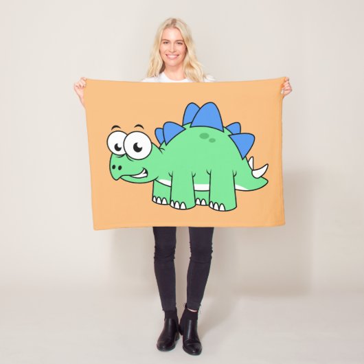 かわいいイラストレーションのステゴサウルス。2 フリースブランケット (インサイチュ)