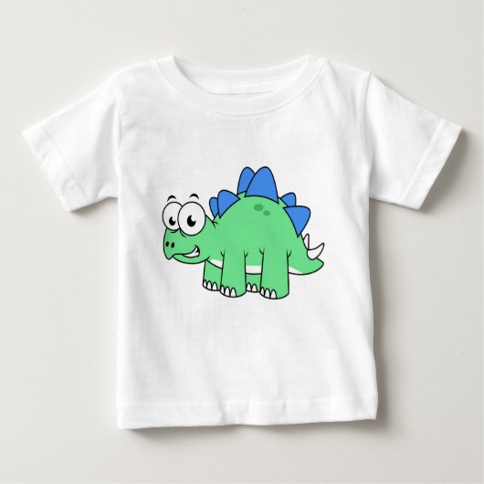 かわいいイラストレーションのステゴサウルス。2 ベビーTシャツ (正面)