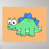 かわいいイラストレーションのステゴサウルス。2 ポスター (正面)