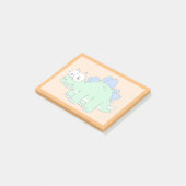 かわいいイラストレーションのステゴサウルス。2 ポストイット (アングル)
