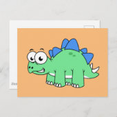 かわいいイラストレーションのステゴサウルス。2 ポストカード (正面/裏面)