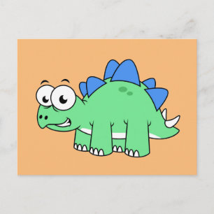 かわいいイラストレーションのステゴサウルス。2 ポストカード