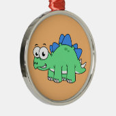 かわいいイラストレーションのステゴサウルス。2 メタルオーナメント (右)
