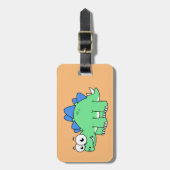 かわいいイラストレーションのステゴサウルス。2 ラゲッジタグ (正面縦)