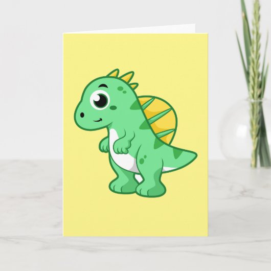 かわいいイラストレーションのスピノサウルス。 カード (正面)