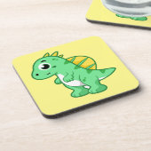 かわいいイラストレーションのスピノサウルス。 コースター (左側)