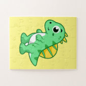 かわいいイラストレーションのスピノサウルス。 ジグソーパズル (横)