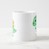 かわいいイラストレーションのスピノサウルス。 ジャンボコーヒーマグカップ (正面)