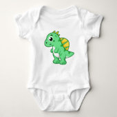 かわいいイラストレーションのスピノサウルス。 ベビーボディスーツ (正面)