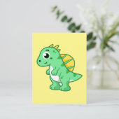 かわいいイラストレーションのスピノサウルス。 ポストカード (スタンド正面)