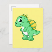 かわいいイラストレーションのスピノサウルス。 ポストカード (正面/裏面)