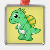 かわいいイラストレーションのスピノサウルス。 メタルオーナメント (正面)