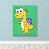 かわいいイラストレーションのスピノサウルス。2 キャンバスプリント (インサイチュ (ウッドフロア))