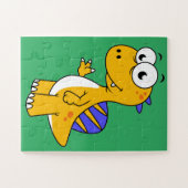 かわいいイラストレーションのスピノサウルス。2 ジグソーパズル (横)