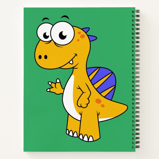 かわいいイラストレーションのスピノサウルス。2 ノートブック (裏面)