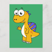 かわいいイラストレーションのスピノサウルス。2 ポストカード (正面)