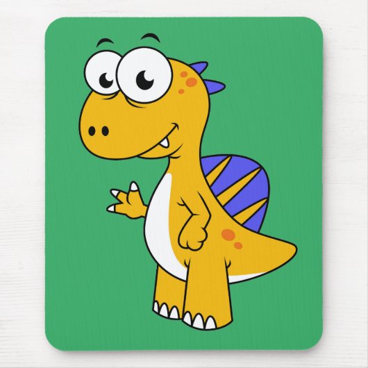 かわいいイラストレーションのスピノサウルス。2 マウスパッド (正面)