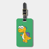かわいいイラストレーションのスピノサウルス。2 ラゲッジタグ (正面縦)
